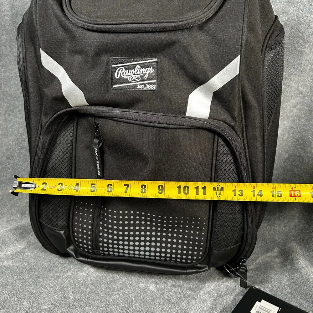 Rawlings Legion Baseball Softball Backpack Black 45L Bat Sleeves Shoe Pocket NEW